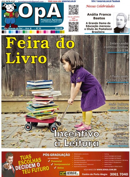 Capa do jornal O Pequeno Aprendiz Edição 095 de Junho de 2013